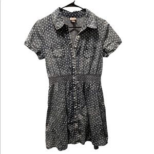 Denim polka dot dress